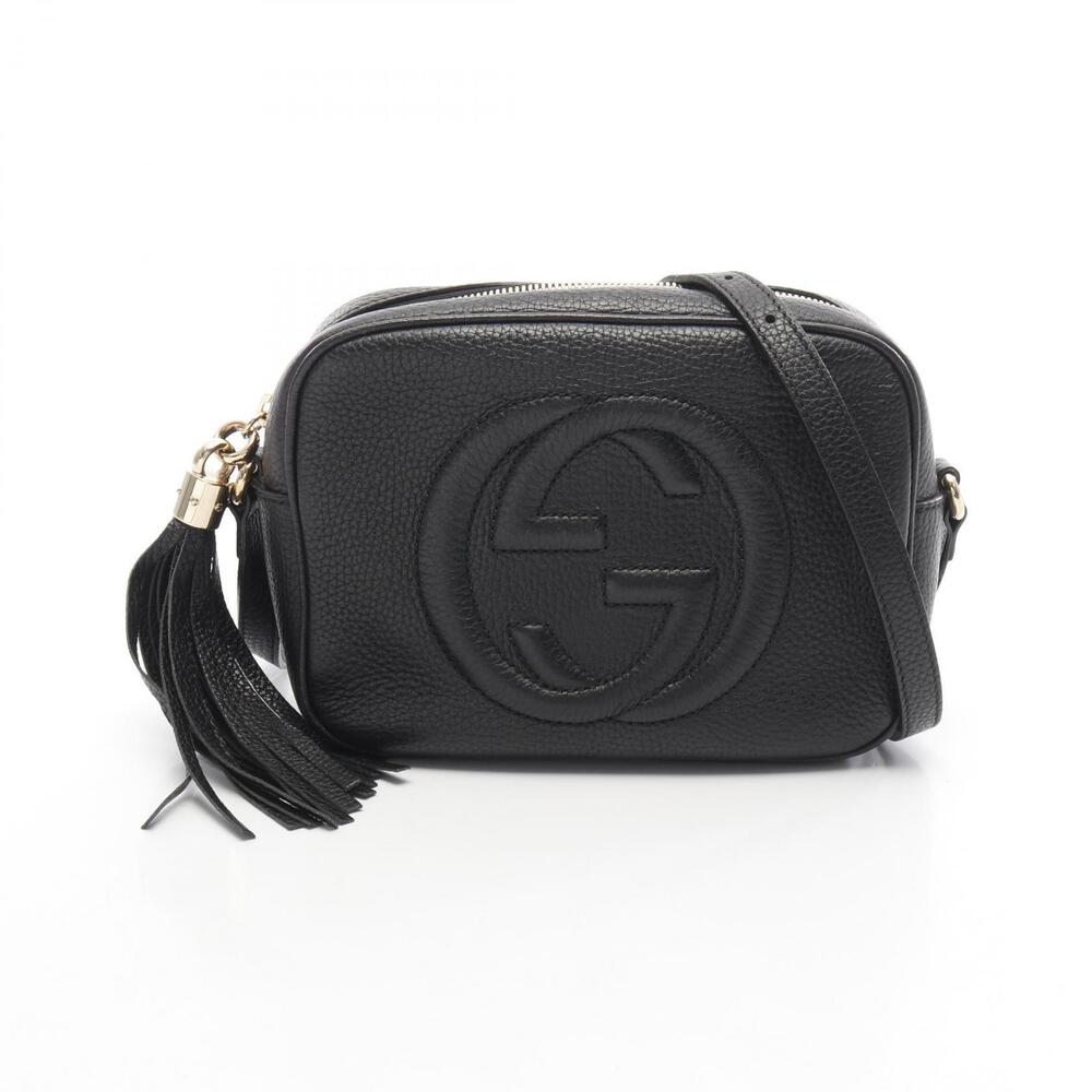 Gucci Black Shoulder Interlocking GG Bag Disco Leather Soho - Picture 2 of 7